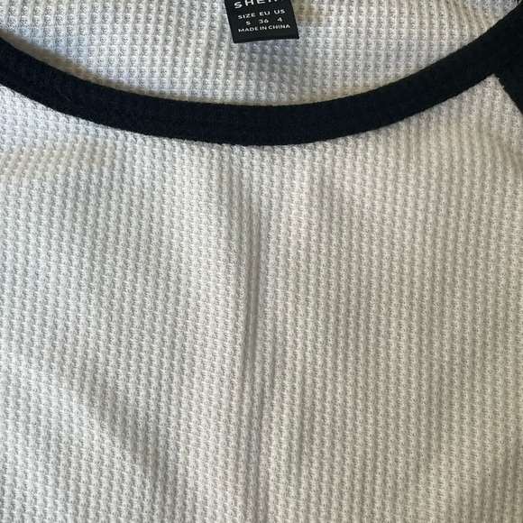 NEW Black and White Waffle Crop Top and Shorts Lounge Set - Picture 7 of 7